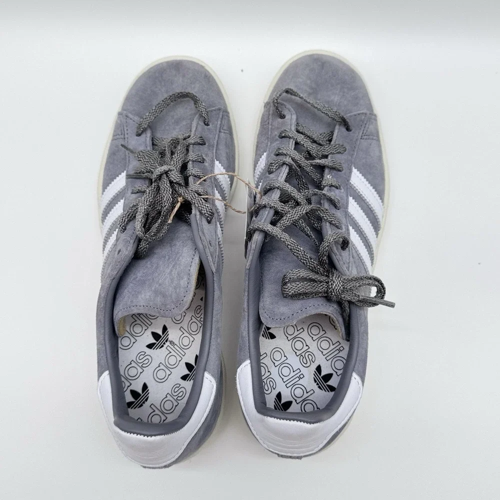Size 8M- Adidas Originals Campus 80s Sneakers, Off White/Gray Mens Shoes